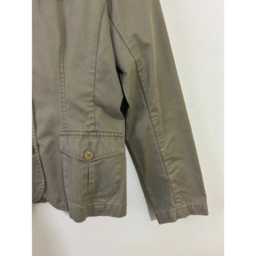 Eddie Bauer Safari Jacket Women's 4 Khaki Cotton Utility Blazer‎